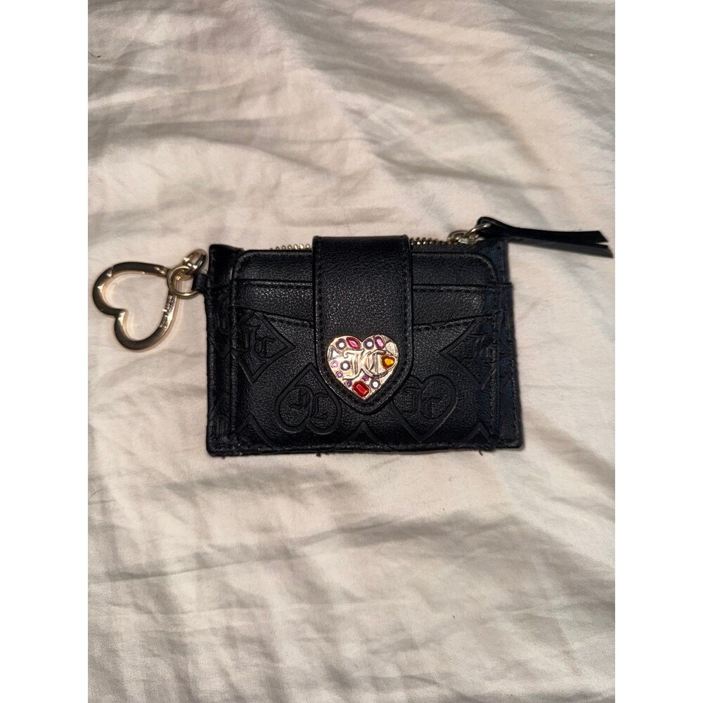 Juicy Couture licorice glitz out tab black wallet cardholder